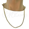 Oro Laminado Basic Necklace, Gold Filled Style Curb Design, Polished, Golden Finish, 5.222.005.30