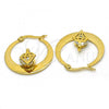 Stainless Steel Small Hoop, with White Cubic Zirconia, Polished, Golden Finish, 02.244.0012.25