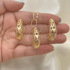 Oro Laminado Earring and Pendant Adult Set, Gold Filled Style Polished, Golden Finish, 10.163.0006
