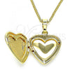 Oro Laminado Pendant Necklace, Gold Filled Style Heart Design, Polished, Golden Finish, 04.117.0016.20