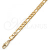 Oro Laminado Basic Bracelet, Gold Filled Style Figaro Design, Polished, Golden Finish, 5.222.013.08