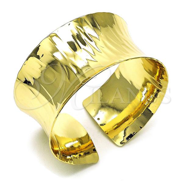 Oro Laminado Individual Bangle, Gold Filled Style Chunky Design, Polished, Golden Finish, 07.213.0005