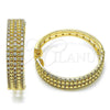 Oro Laminado Huggie Hoop, Gold Filled Style with White Cubic Zirconia, Polished, Golden Finish, 02.204.0021.35