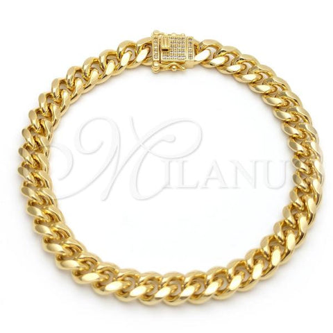 Oro Laminado Basic Bracelet, Gold Filled Style with White Cubic Zirconia, Polished, Golden Finish, 03.419.0014.09