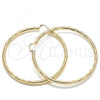 Oro Laminado Extra Large Hoop, Gold Filled Style Hollow Design, Diamond Cutting Finish, Golden Finish, 02.170.0309.90