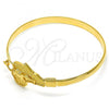 Oro Laminado Individual Bangle, Gold Filled Style Lion Design, Polished, Golden Finish, 07.192.0031.04 (05 MM Thickness, Size 4 - 2.25 Diameter)