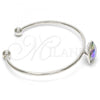 Rhodium Plated Individual Bangle, with Paradise Shine Swarovski Crystals, Polished, Rhodium Finish, 07.239.0010.1 (02 MM Thickness, One size fits all)