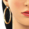 Oro Laminado Large Hoop, Gold Filled Style Hollow Design, Diamond Cutting Finish, Golden Finish, 02.213.0314.60