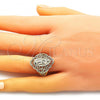 Oro Laminado Elegant Ring, Gold Filled Style Guadalupe Design, Polished, Golden Finish, 01.380.0021.09