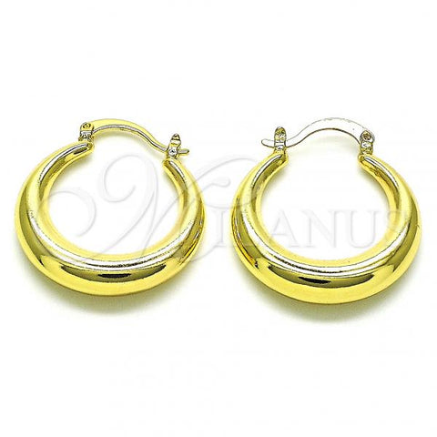 Oro Laminado Medium Hoop, Gold Filled Style Hollow Design, Polished, Golden Finish, 02.163.0157.25