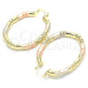 Oro Laminado Medium Hoop, Gold Filled Style Hollow Design, Polished, Tricolor, 02.170.0257.1.40