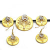 Oro Laminado Necklace and Earring, Gold Filled Style Spiral and Leaf Design, Polished, Two Tone, 06.59.0108.1