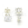 Sterling Silver Stud Earring, with White Cubic Zirconia, Polished,, 02.63.2611