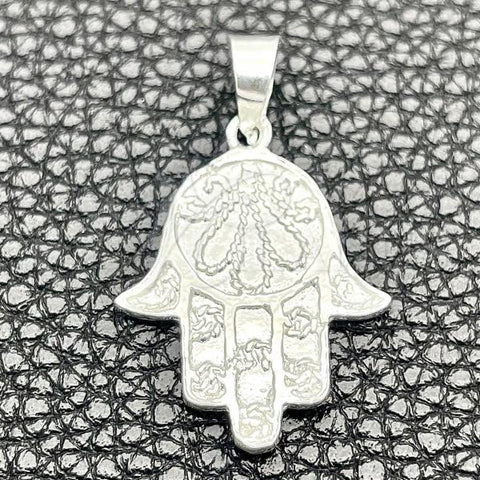 Sterling Silver Religious Pendant, Hand of God Design, Polished, Silver Finish, 05.392.0048