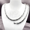 Stainless Steel Necklace and Bracelet, Polished, Steel Finish, 06.363.0008