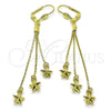 Oro Laminado Long Earring, Gold Filled Style Star Design, Polished, Golden Finish, 5.082.001