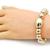 Oro Laminado Fancy Bracelet, Gold Filled Style Expandable Bead and Ball Design, Polished, Golden Finish, 03.213.0280.08