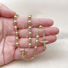 Oro Laminado Medium Rosary, Gold Filled Style Guadalupe and Crucifix Design, Polished, Golden Finish, 09.213.0012.24