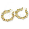 Oro Laminado Medium Hoop, Gold Filled Style with White Crystal, Polished, Golden Finish, 02.122.0099.30