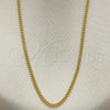 Oro Laminado Basic Necklace, Gold Filled Style Curb Design, Polished, Golden Finish, 5.222.008.1.18