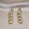 Oro Laminado Long Earring, Gold Filled Style Polished, Golden Finish, 02.213.0652