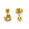 Stainless Steel Stud Earring, Heart Design, with Aurore Boreale Crystal, Polished, Golden Finish, 02.271.0004.10