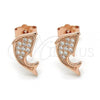 Sterling Silver Stud Earring, with White Micro Pave, Polished, Rose Gold Finish, 02.174.0075.1