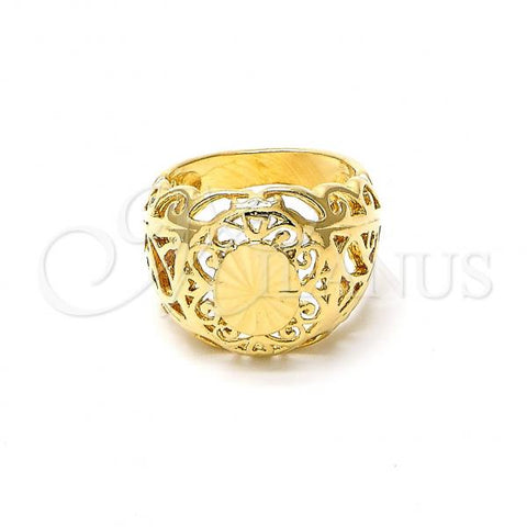 Oro Laminado Elegant Ring, Gold Filled Style Filigree Design, Golden Finish, 5.174.010.09 (Size 9)