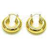 Oro Laminado Medium Hoop, Gold Filled Style Hollow Design, Polished, Golden Finish, 02.163.0159.30