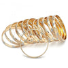 Gold Plated Dozen Bangle, Diamond Cutting Finish, Tricolor, 5.264.002.02 (06 MM Thickness, Size 2 - 1.75 Diameter)