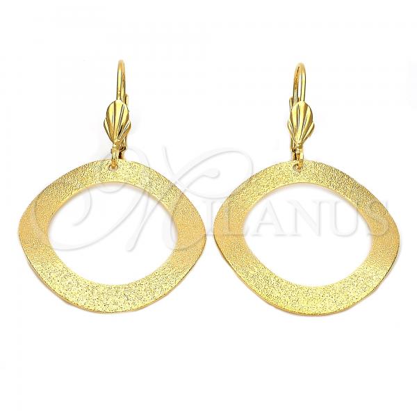 Oro Laminado Dangle Earring, Gold Filled Style Matte Finish, Golden Finish, 5.098.006