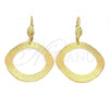 Oro Laminado Dangle Earring, Gold Filled Style Matte Finish, Golden Finish, 5.098.006