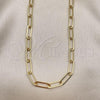 Oro Laminado Basic Necklace, Gold Filled Style Paperclip Design, Polished, Golden Finish, 04.63.1394.16