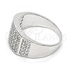 Rhodium Plated Mens Ring, with White Cubic Zirconia, Polished, Rhodium Finish, 01.266.0030.1.10 (Size 10)