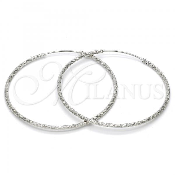 Sterling Silver Large Hoop, Diamond Cutting Finish, Rhodium Finish, 02.285.0001.55