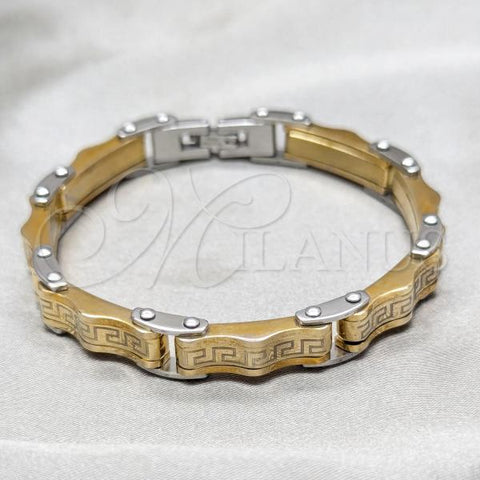 Stainless Steel Solid Bracelet, Polished, Two Tone, 03.63.22948.09