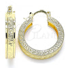 Oro Laminado Small Hoop, Gold Filled Style Evil Eye Design, Polished, Golden Finish, 02.170.0371.25