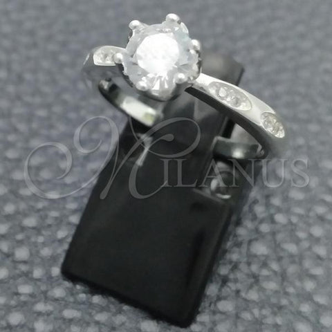 Sterling Silver Wedding Ring, with White Cubic Zirconia, Polished, Silver Finish, 01.398.0001.07