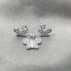 Sterling Silver Earring and Pendant Adult Set, Butterfly Design, Polished, Silver Finish, 10.398.0023