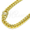 Oro Laminado Basic Necklace, Gold Filled Style Miami Cuban Design, Polished, Golden Finish, 03.278.0002.24