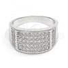 Rhodium Plated Mens Ring, with White Cubic Zirconia, Polished, Rhodium Finish, 01.266.0030.1.10 (Size 10)