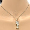 Oro Laminado Fancy Pendant, Gold Filled Style Eagle Design, Diamond Cutting Finish, Tricolor, 5.180.005