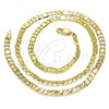 Oro Laminado Basic Necklace, Gold Filled Style Figaro Design, Polished, Golden Finish, 04.319.0004.20