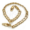 Gold Tone Basic Bracelet, Curb Design, Polished, Golden Finish, 04.242.0026.08GT