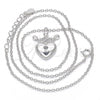 Sterling Silver Pendant Necklace, Lock and Crown Design, with White Cubic Zirconia, Polished, Rhodium Finish, 04.336.0010.16