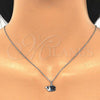 Sterling Silver Pendant Necklace, Polished, Rhodium Finish, 04.337.0003.16