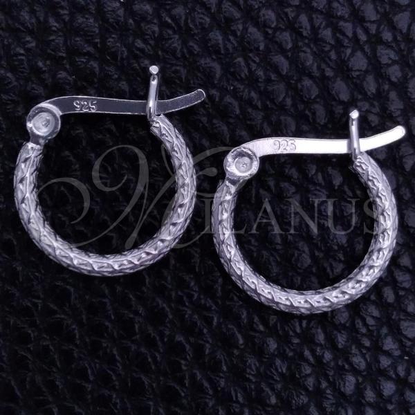 Sterling Silver Small Hoop, Diamond Cutting Finish, Silver Finish, 02.401.0008.12