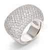 Rhodium Plated Multi Stone Ring, with White Cubic Zirconia, Polished, Rhodium Finish, 01.99.0029.1.08 (Size 8)