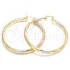 Oro Laminado Large Hoop, Gold Filled Style Polished, Tricolor, 02.170.0184.1.60