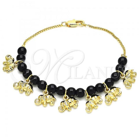 Oro Laminado Charm Bracelet, Gold Filled Style Elephant Design, Polished, Golden Finish, 03.63.2095.07